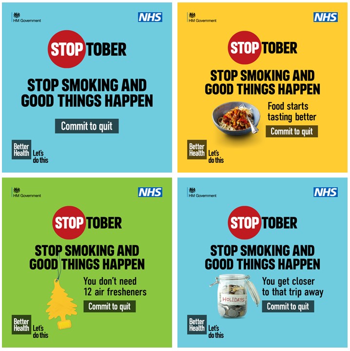 Stoptober  Stop smoking and good things happen.