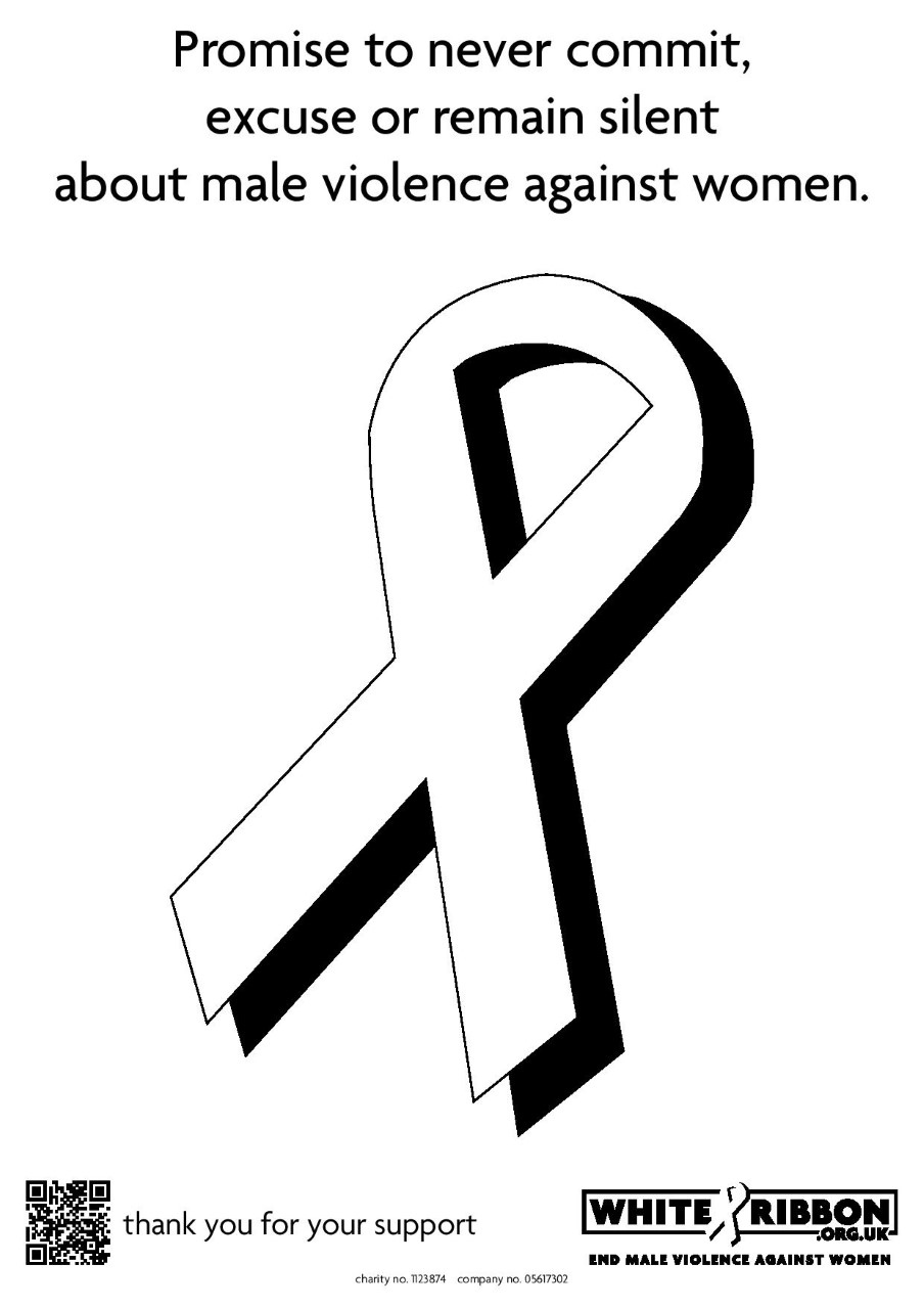 Promise to never commit, excuse or remain silent about male violence against women