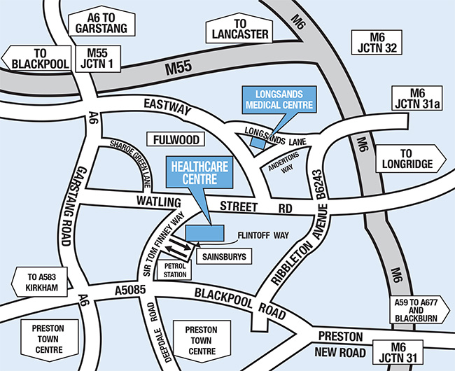 map with surgery locations